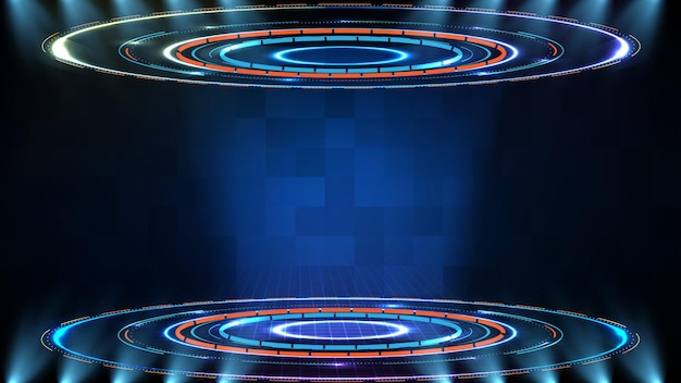 Fondo abstracto de interfaz de pantalla hud de tecnología futurista azul