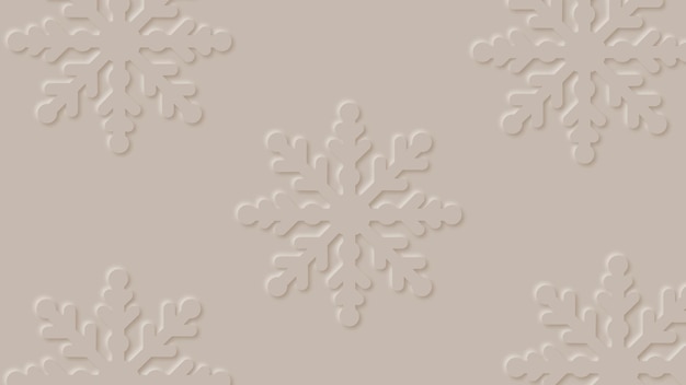 Fondo abstracto de invierno simple con copos de nieve de papel cortado