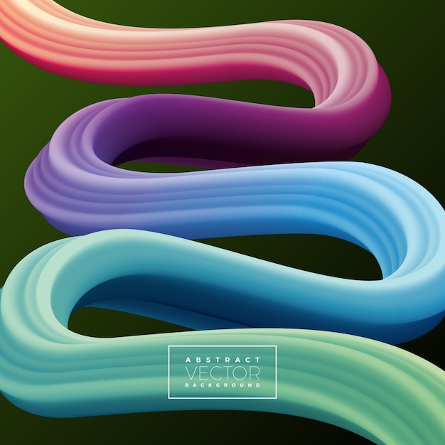 Fondo abstracto de línea curva 3D colorido
