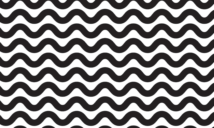 Vector fondo abstracto la línea ondulada es un patrón negro sobre un fondo blanco