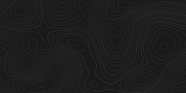 Fondo abstracto línea topográfica ondulada contorno mapa geográfico patrón sin costuras y diseño de pancartas