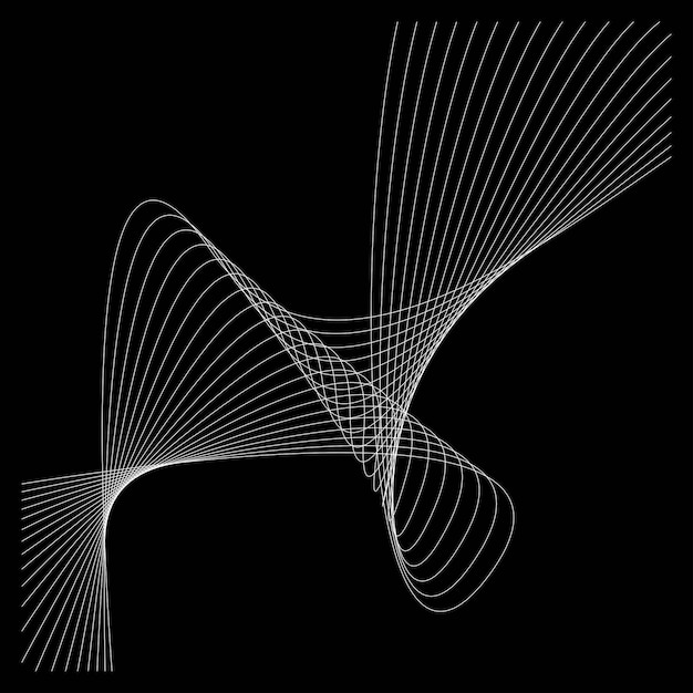 Fondo abstracto con líneas blancas en ilustración vectorial simple negra
