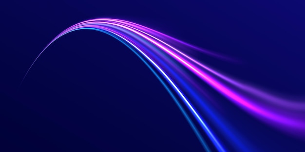 Fondo abstracto líneas de borde de rotación rayas de neón en forma de vueltas de perforación y remolino