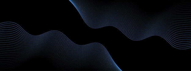 Fondo abstracto de líneas curvas azules suaves con estilo vectorial