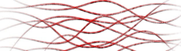 Vector fondo abstracto de líneas entrelazadas onduladas con sombras rojas sobre blanco