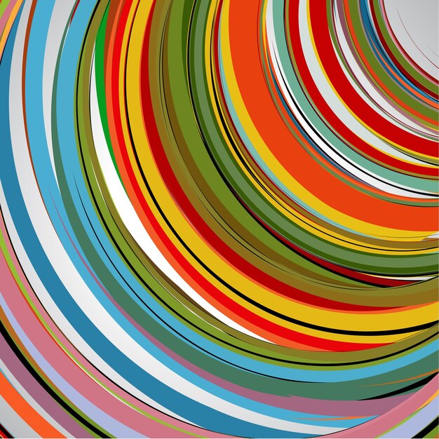Fondo abstracto líneas giratorias ilustración vectorial de colores