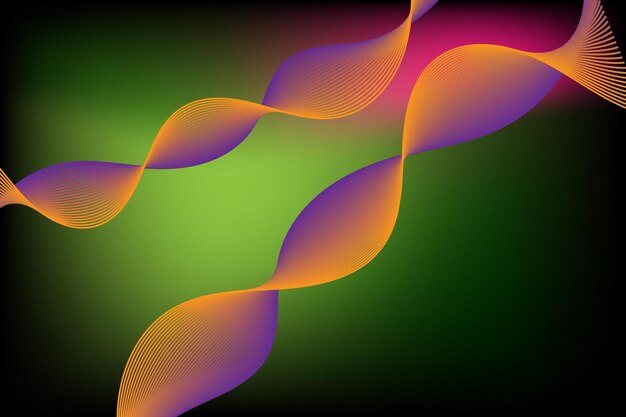 Fondo abstracto de líneas de onda vectorial que fluyen dinámicamente coloridas aisladas en fondo blanco