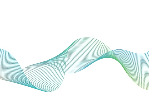 Fondo abstracto de líneas de onda vectorial que fluyen dinámicas coloridas aisladas en fondo blanco para el concepto de cartel de pancarta ciencia de la comunicación música tecnología de IA digital