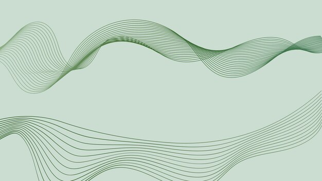 Fondo abstracto con líneas onduladas en colores verdes Ilustración vectorial