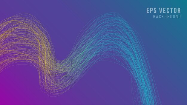 Fondo abstracto de líneas onduladas con efecto brillante degradado