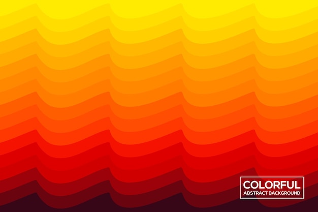 Fondo abstracto con líneas onduladas Ilustración vectorial Colores naranja amarillo rojo