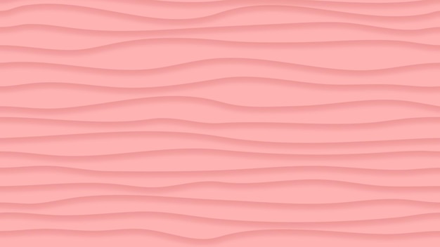 Fondo abstracto de líneas onduladas con sombras en colores rosas con repetición de patrón horizontal