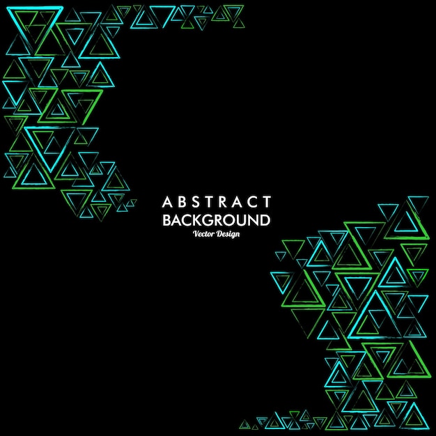 Fondo abstracto con líneas triangulares aleatorias en colores verde y azul claro