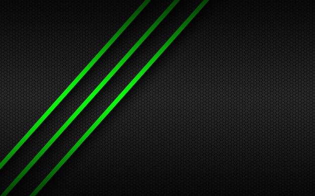 Fondo abstracto con líneas verdes en capas superpuestas y patrón poligonal Plantilla para su banner y presentación Ilustración de diseño vectorial moderna