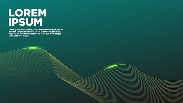 Fondo abstracto Líneas verdes futuristas con deslumbramiento