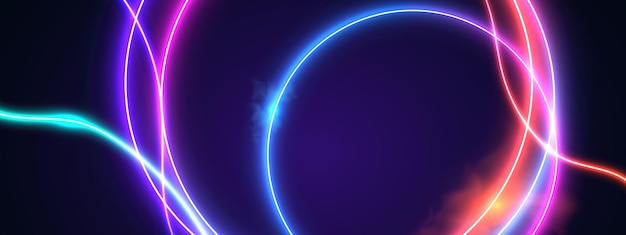 Fondo abstracto de luces de neón que brilla intensamente