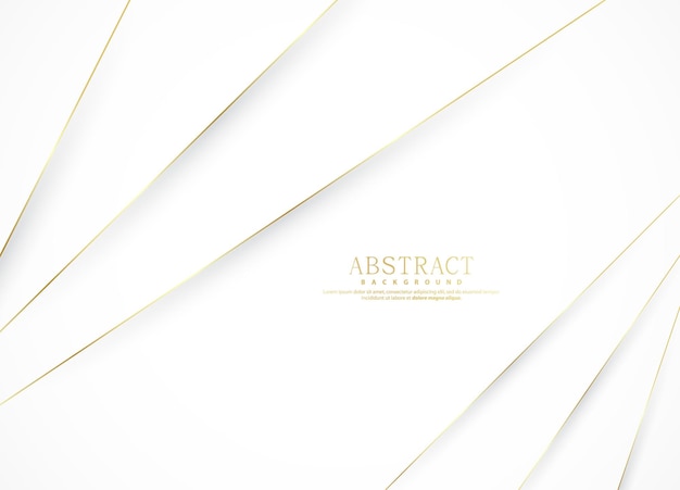 Fondo abstracto de lujo blanco con líneas doradas y sombras Ilustración de vector Premium