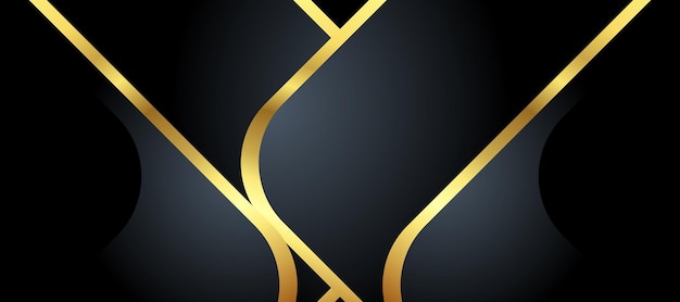 Vector fondo abstracto de lujo negro y dorado con resúmenes