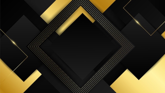 Fondo abstracto de lujo negro y oro