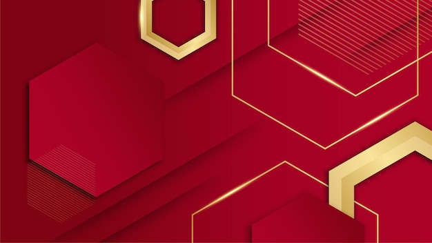 Fondo abstracto de lujo rojo y dorado