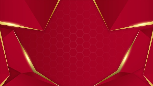 Fondo abstracto de lujo rojo y dorado