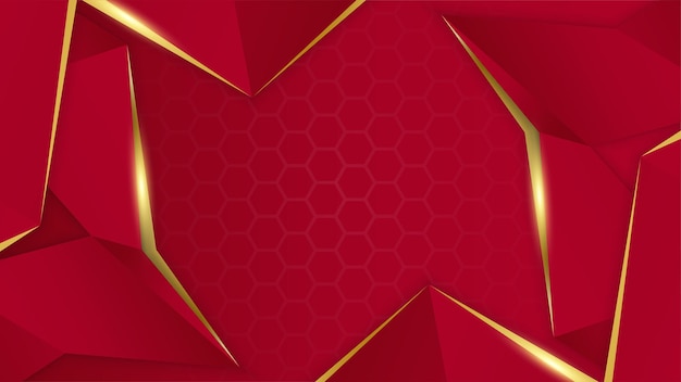 Fondo abstracto de lujo rojo y dorado