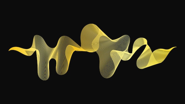 Fondo abstracto con lujosas ondas doradas en fondo oscuro Diseño de ondas de fondo de tecnología moderna Ilustración vectorial