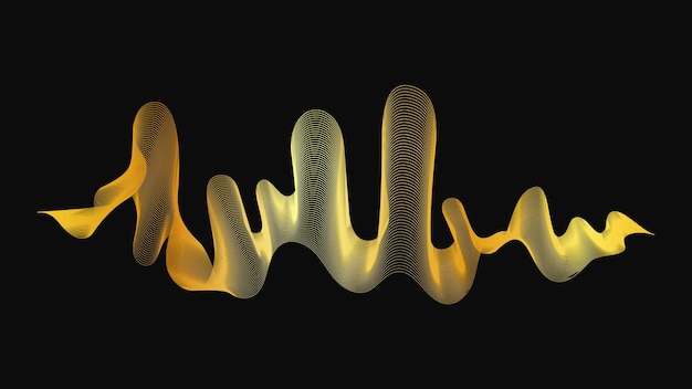 Fondo abstracto con lujosas ondas doradas en fondo oscuro Diseño de ondas de fondo de tecnología moderna Ilustración vectorial