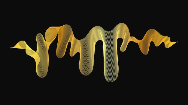 Fondo abstracto con lujosas ondas doradas en fondo oscuro Diseño de ondas de fondo de tecnología moderna Ilustración vectorial