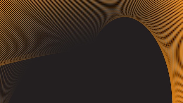 Fondo abstracto marrón con imagen vectorial de línea curva