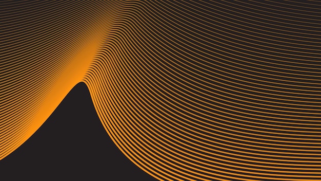Fondo abstracto marrón con imagen vectorial de línea curva