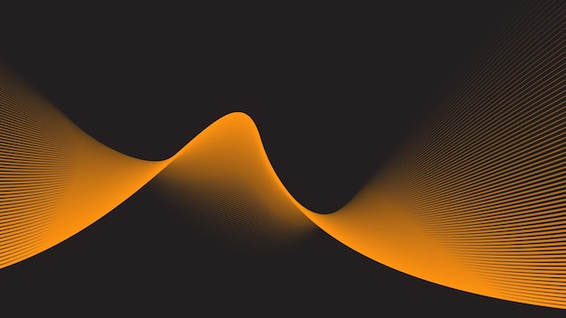 Fondo abstracto marrón con imagen vectorial de línea curva