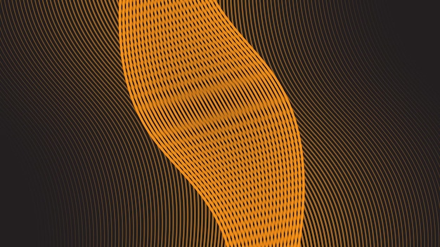 Fondo abstracto marrón con imagen vectorial de línea curva