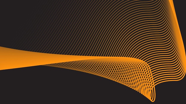 Fondo abstracto marrón con imagen vectorial de línea curva