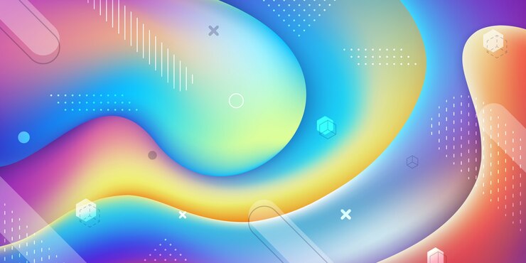 Fondo abstracto de memphis con coloridas formas líquidas.