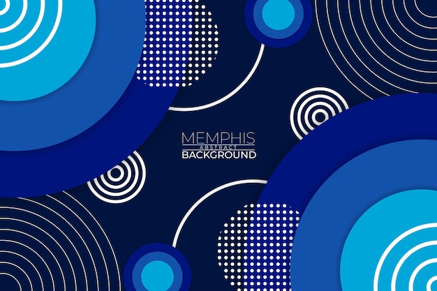 Fondo abstracto de Memphis estilo azul