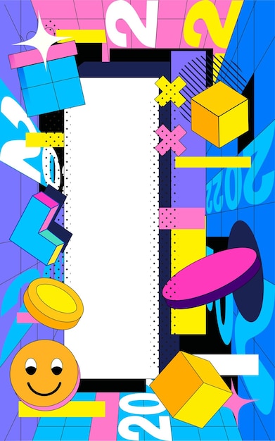 Fondo abstracto de Memphis para la ilustración de vector de promoción de comercio electrónico