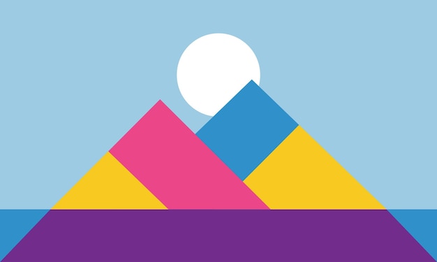 Un fondo abstracto minimalista con coloridas formas geométricas