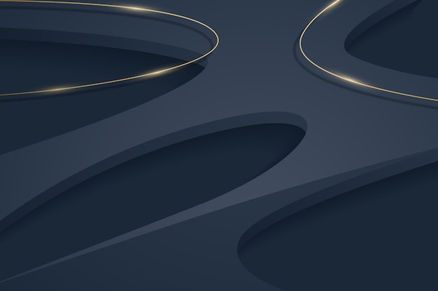 Fondo abstracto minimalista con línea ondulada y dorada.