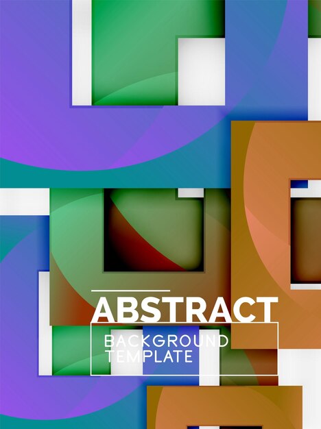 Fondo abstracto mínimo geométrico con composición de cuadrados multicolores