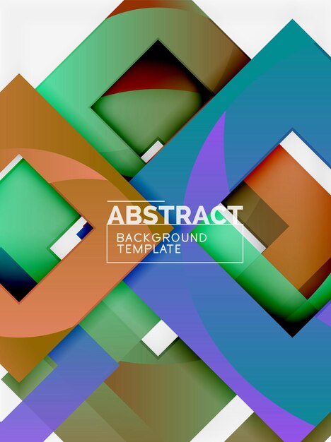 Fondo abstracto mínimo geométrico con composición de cuadrados multicolores