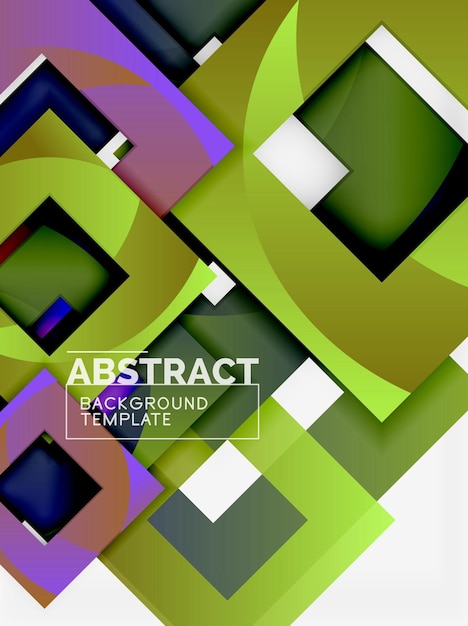 Fondo abstracto mínimo geométrico con composición de cuadrados multicolores