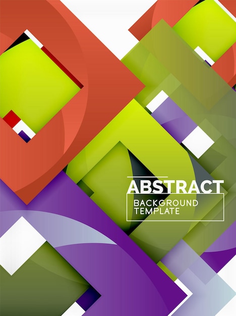 Fondo abstracto mínimo geométrico con composición de cuadrados multicolores