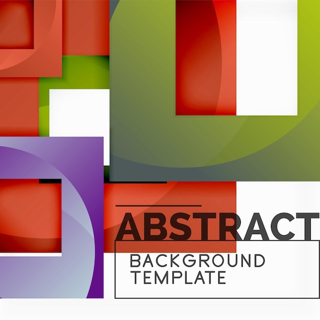 Fondo abstracto mínimo geométrico con composición de cuadrados multicolores