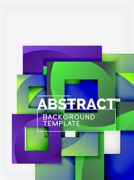 Fondo abstracto mínimo geométrico con composición de cuadrados multicolores