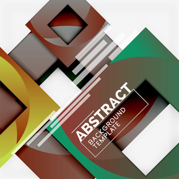 Fondo abstracto mínimo geométrico con composición de cuadrados multicolores