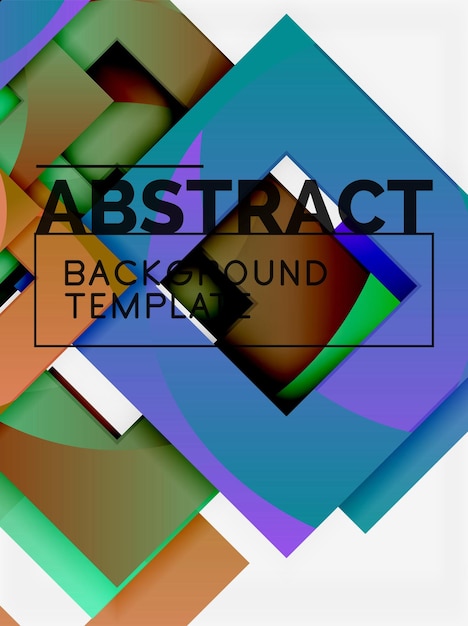 Fondo abstracto mínimo geométrico con composición de cuadrados multicolores
