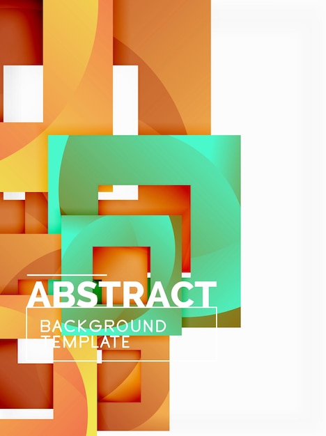 Fondo abstracto mínimo geométrico con composición de cuadrados multicolores