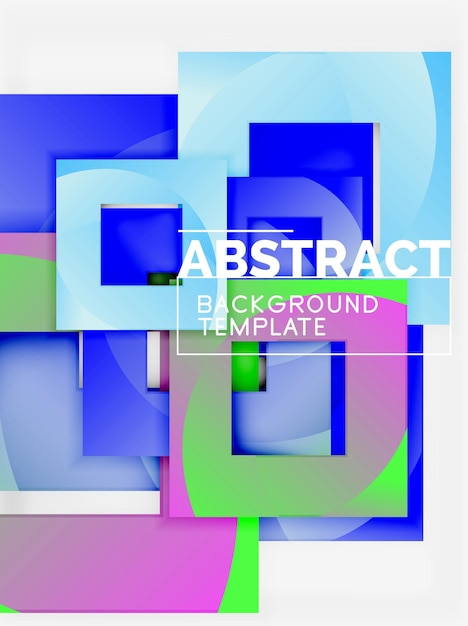 Fondo abstracto mínimo geométrico con composición de cuadrados multicolores