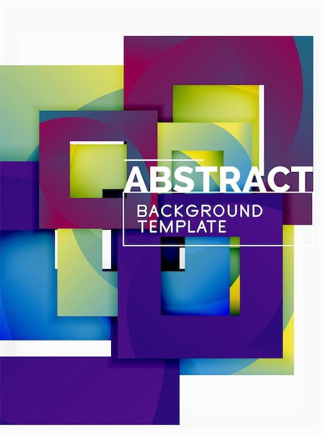 Fondo abstracto mínimo geométrico con composición de cuadrados multicolores